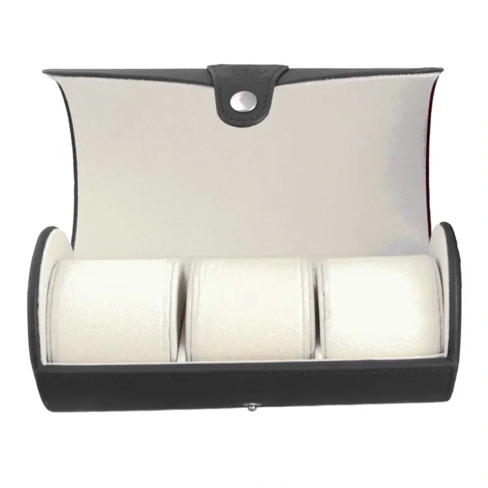 Luxury Automatic Watch Winder Black Leather Display Case Glass Top - Picture 2 of 10